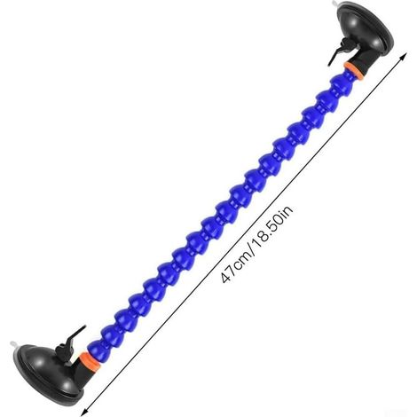Kit de réparation de bosses avec ventouse à double tête pour voiture avec tube flexible pour bosses et bosses de porte – Outil de débosselage automatique sans peinture 47 cm Bleu