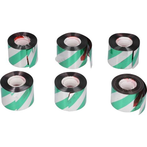 6PCS Bird Deterrent Reflective Scare Ribbon Bird Repellent Scare Tape for Orchard Supplies Silver Red Silver Green (1/5)