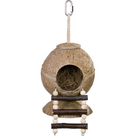 Nobby Kokosnuss-Haus mit Leiter 31 x 11,5 cm Käfigzubehör & Kleintierspielzeug