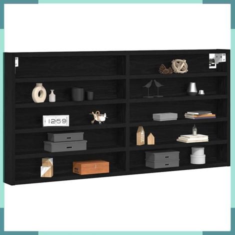 862296 Vitrine Chêne noir 100 x 8,5 x 50 cm Bois d'ingénierie (1/5)