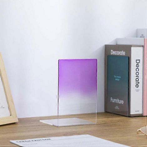 1 paire de serre-livres en acrylique violet dégradé, serre-livres pour enfants, serre-livres anti-rayures, pour (1/3)