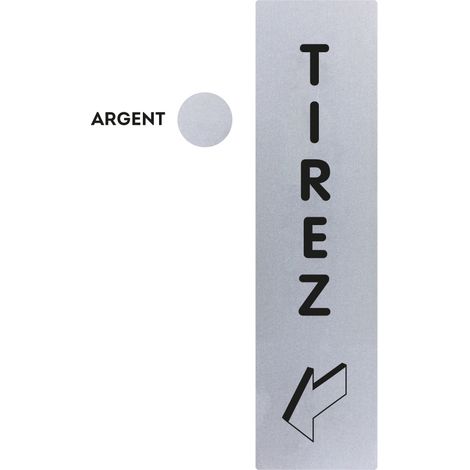 Novap – Plaque de porte tirage vertical 170x45mm – Argent classique – Installation par adhésifs puissants – 4321332 (1/2)