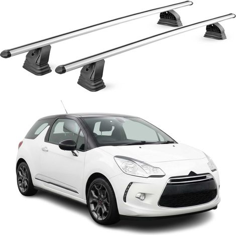 OMAC Aluminium Dachträger Querträger für DS 3 I 2010-2019 – TÜV / DIN 75302:2019 – Abschließbar – T-Nut – Max. 75 kg – 2 Stangen – Silber (1/5)