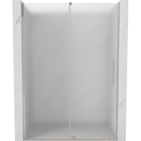 Mexen Velar Schiebetür-Duschwand 140 cm, matt, gebürstetes Nickel - 871-140-000-31-97 (1/5)