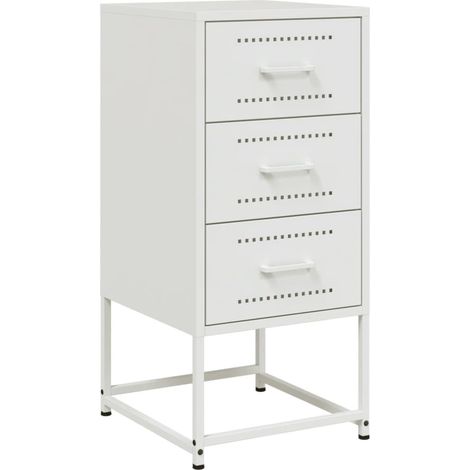 Maison Exclusive - Nachttisch Weiß 36x39x78 cm Stahl