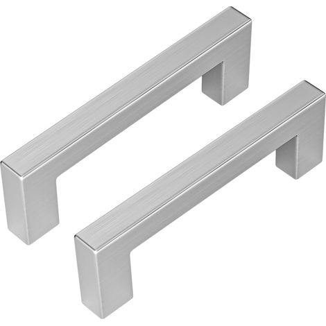 Lot de 15 Poignées de Meuble Cuisine Inox Poignées Placard Cuisine -LSJ12BSS96 Poignées Tiroir Cuisine Argenté Nickel Brossé en Acier Inoxydable Entraxe 96mm (1/5)
