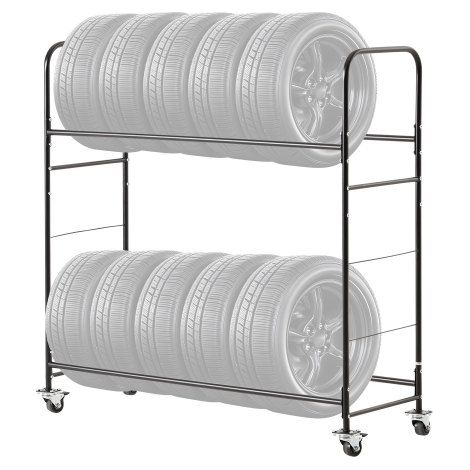 Étagère à Pneus Capacité 12PCs Support de Rangement pour Pneus à (1/5)