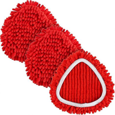 Têtes de rechange pour balai O Cedar Spin Mop, compatibles avec les balais Ocedar Easywring en microfibre chenille rouge (lot de 3). (1/5)