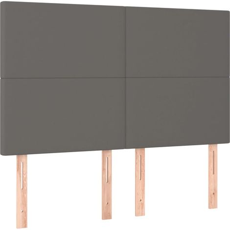 Maison Exclusive - Cabecero de cama gris 144x5x118/128 cm piel si