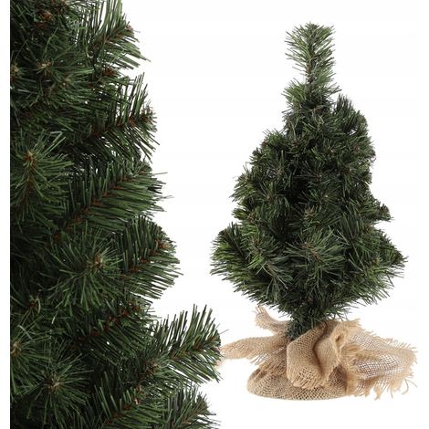 Albero di Natale artificiale SIMILE a quello vero, piccolo, 80 cm, verde, PER un mobiletto da scrivania, iuta inclusa (1/5)