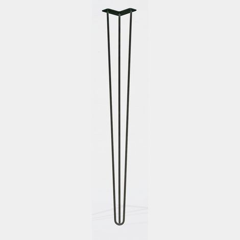 Lot 4 pieds triple fil droit vernis transparent métal naturel HT 110 cm