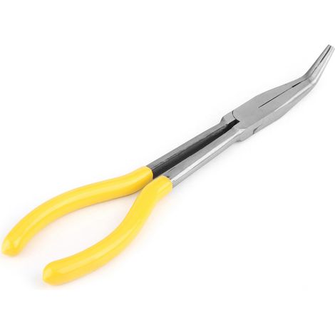 Pince en acier extra longue 270mm, outil de réparation véhicule et maintenance, coudée à 45°, pour bricolage et atelier (1/2)