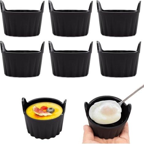 LaBlanc - 6-teiliges Silikon-Airfryer-Formenset, Silikon-Airfryer-Schale, wiederverwendbare Airfryer-Form, Mikrowellen-Eierkocherform für Airfryer, Airfryer-Zubehör (Schwarz) (1/5)