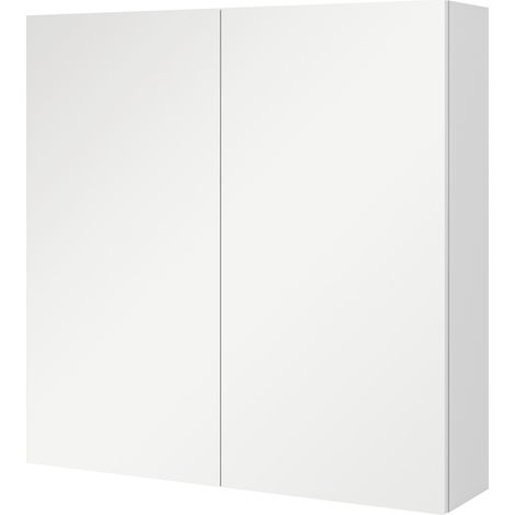 Armoire murale salle de bain miroir meuble rangement 2 portes 3 étagères ajustables 60x15x60 cm blanc (1/5)