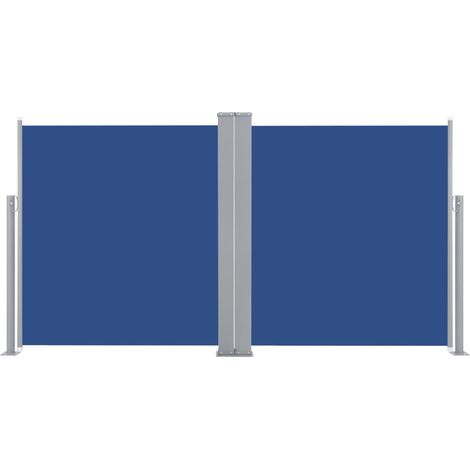 Toldo lateral retráctil/protección visual para patio jardín terraza balcón 140 x 600 cm azul 020007135 (1/5)