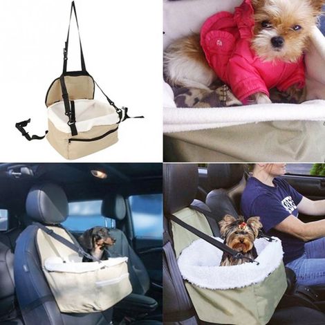 GARRYFIZH Siège rehausseur portable et étanche pour animal de compagnie, avec sangle de sécurité à clipser et sac de rangement à fermeture éclair.