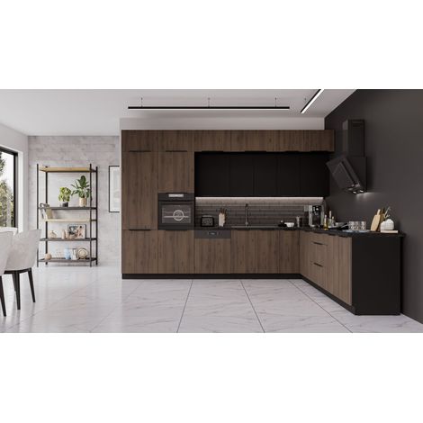 Winkelküche MONZA + SIENA 350x290 Küchenzeile Eckküche Küche Okapi XL Stauraum (1/5)