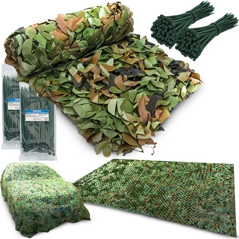 Filet de camouflage Heckermann 4x6m 150D + 200 attaches de câble - Vert (1/5)