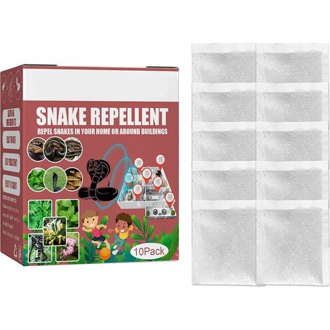 【 Répulsif Serpents 】 Répulsif Serpents Naturel 10 Sachets Répulsif Serpents pour Jardin Cour Camping (Réellement Répels Serpents) Durable 2 Mois Sécurité Humains Animaux