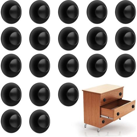 Set mit 20 selbstklebenden, bohrfreien Schubladengriffen, Küchenschrankgriffen, mattschwarzen Schubladengriffen