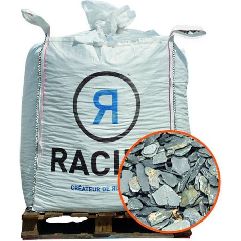 Racine – Paillage minéral ardoise grise 40/70mm – Big bag 500 l – Densité 600 kg/m3 – Pour terrains accidentés et chantiers humides