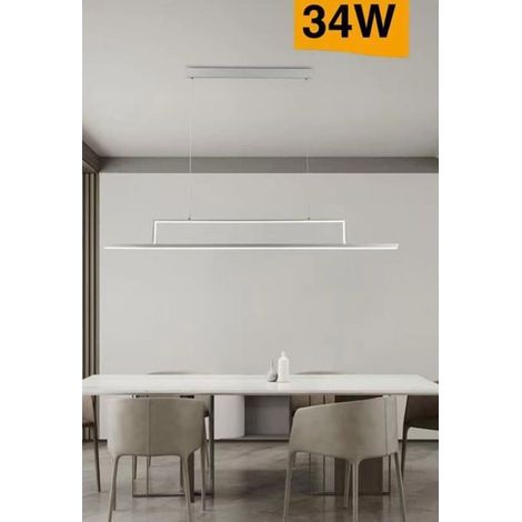 Trade Shop - 34W horizontale lineare Pendelleuchte LED Kronleuchter Licht 3000K 6500K 4000K B66-B -