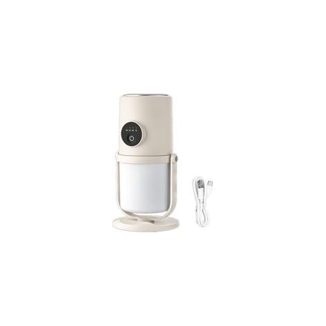 Humidificador de escritorio USB silencioso de 300 ml – 2 modos de niebla, recargable, con soporte – Beige