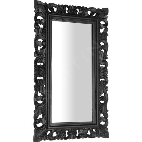 SAMBLUNG Miroir avec cadre en bois, 40x70cm, noir (1/5)