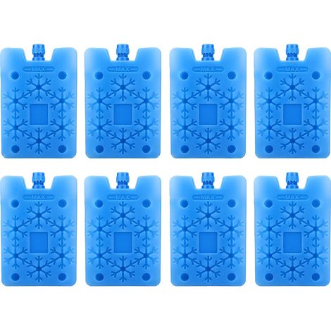 Blocs de refroidissement d'air réutilisables, 8 pièces, blocs de refroidissement pour la fraîcheur des aliments, ventilateur de refroidissement pour transport à froid, 15.5x11x2cm, bleu (1/5)