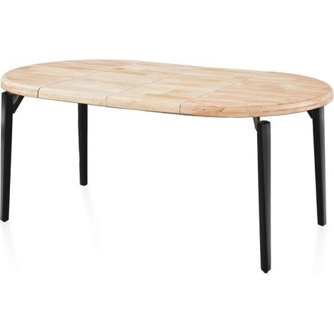 Mesa redonda extensible Padma Negro - Roble 100cm (ancho) x 76cm (alto) (1/5)