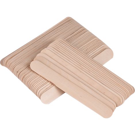 Lot de 100 bâtonnets spatules applicateur en bois, abaisse-langue médical jetable pour cire (1/5)