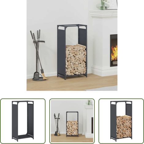 vidaXL Holzhalter - Brennholzregal Anthrazit 44x28x90 cm Kaltgewalzter Stahl (1/5)
