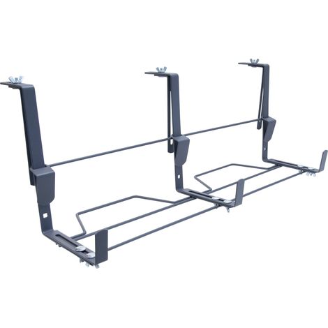 Support jardinière Fer Plat Ergonomique 60x16 à 26 cm - Anthracite - Made in France (1/3)