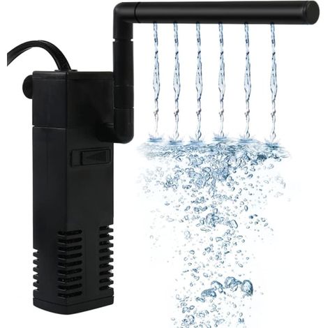 Filtre d'aquarium à débit réglable avec pompe à eau pour aquarium de 20 à 250 L, silencieux, 20 W (1/2)