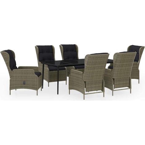 Maison Exclusive - Set da Pranzo da Giardino 7 pz Marrone (1/5)