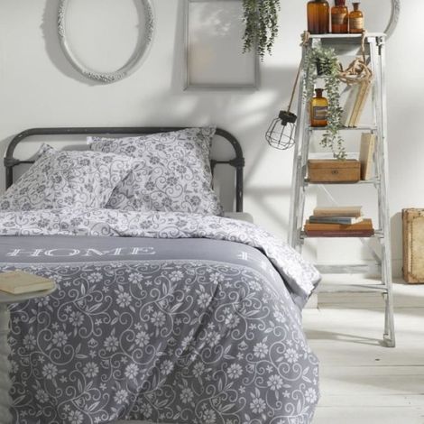 Parure de lit fleurie 240x260 cm – 100% coton – Motifs intemporels – Lavable en machine à 40°C – Housse avec fente passe-main – Today (1/5)