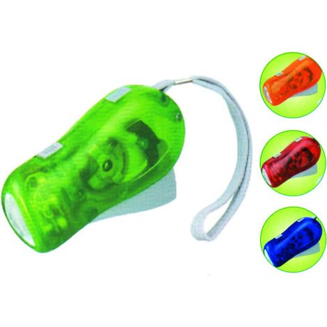 Torcia dinamo 3 led - mm.70x28x109h. - 6 pz