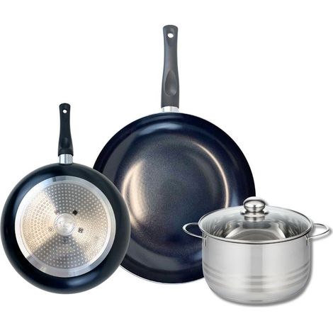 Ensemble de 2 Poêles de cuisson 24 et 32 cm et 1 faitout 20 cm Elo Prima Brillant (1/5)