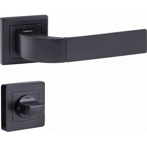 Türgriff quadratisch 7, schwarz, YALE Bologna, Knopfverriegelung (1/5)
