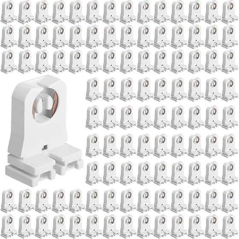 Packung mit 100 nicht-shuntierten LED-Fassungen für T8-, T10- und T12-Leuchtstoffröhren. (1/5)