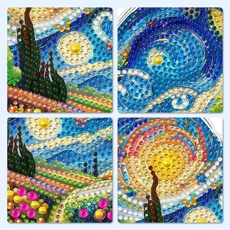 Diamond Painting Anhänger Sternenhimmel 20x20cm, doppelseitig, Fensterbild zum Aufhängen