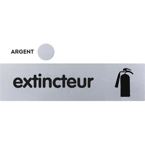 Plaque de porte Extincteur - Classique argent 170x45mm - 4320601