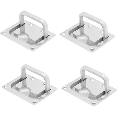 Set di 4 maniglie quadrate a incasso in acciaio inox 316 per finestre di mobili da barca. (1/5)