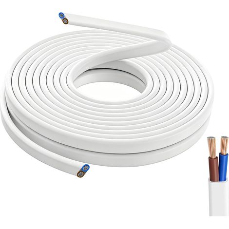 Câble Plat 2x0,75mm², Blanc, 5m (1/5)