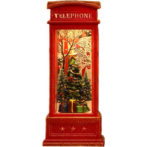 Farol decorativo con forma de bola de nieve y luz LED para cabina telefónica – Adorno navideño para bar, KTV y árbol de Navidad