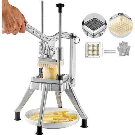 Mophorn Kommerzieller Gemüse-und Obstzerkleinerer,3/8Zoll-Klinge,robuster Lebensmittelwürfel-und Pommes-Frites-Schneider,professioneller Zwiebelschneider für Tomaten,Paprika,Kartoffeln,Pilze,Edelstahl