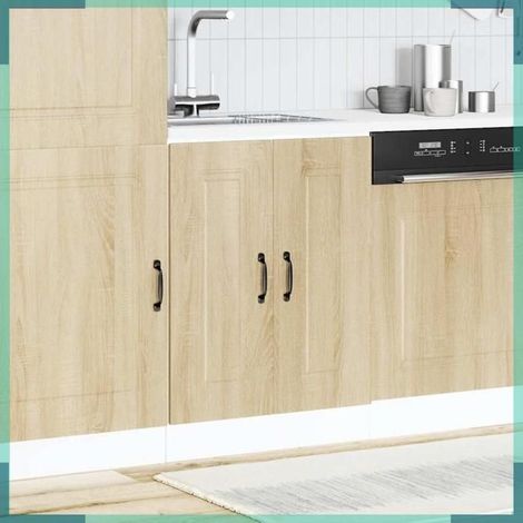 853440 Meuble bas pour évier Kalmar chêne sonoma bois d'ingénierie (1/5)