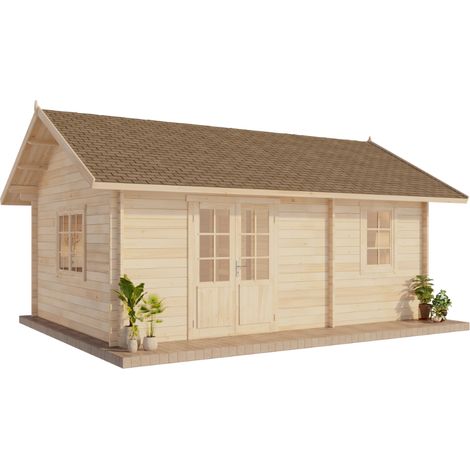 Chalet à la suédoise 44 ISO Pinie Imprégné, mm Épaisseur de paroi 461 x 472 cm (1/5)