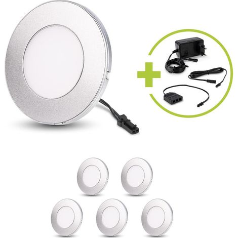 LED Spot rund 2.6W 12V 120lm IP20 Ø75x6mm Ausschnitt Ø55mm - Lichtfarbe: Neutralweiß 4000K - Anzahl: 6x (1/5)
