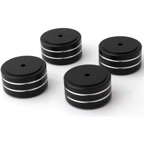 Lot de 4 pieds isolants en aluminium 40 x 20 mm pour amplificateurs HiFi, enceintes, platines vinyles et DAC. (1/5)